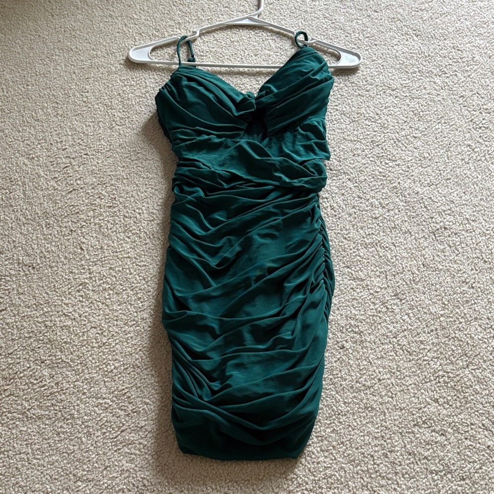 Windsor Teal Ruched Mini Dress